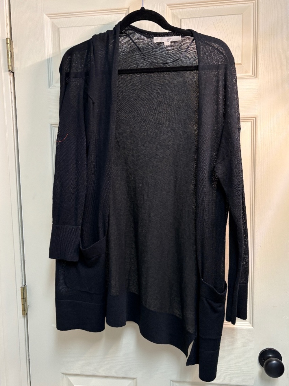 Loft black tissue cardigan sweater